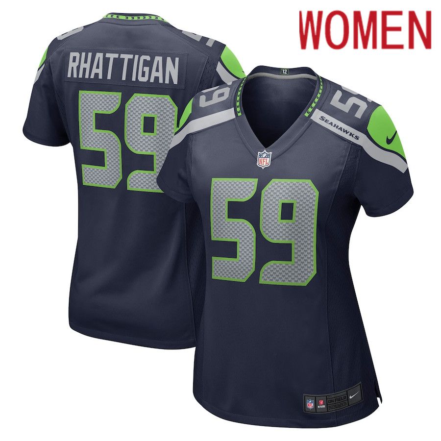 Women Seattle Seahawks #59 Jon Rhattigan Nike College Navy Game NFL Jersey